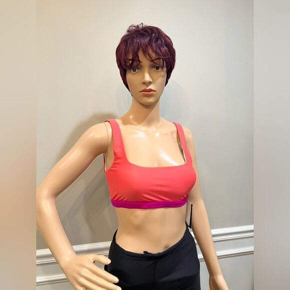 NWT DKNY Women's Square-Neckline Colorblocked Bikini Top - Picture 3 of 4